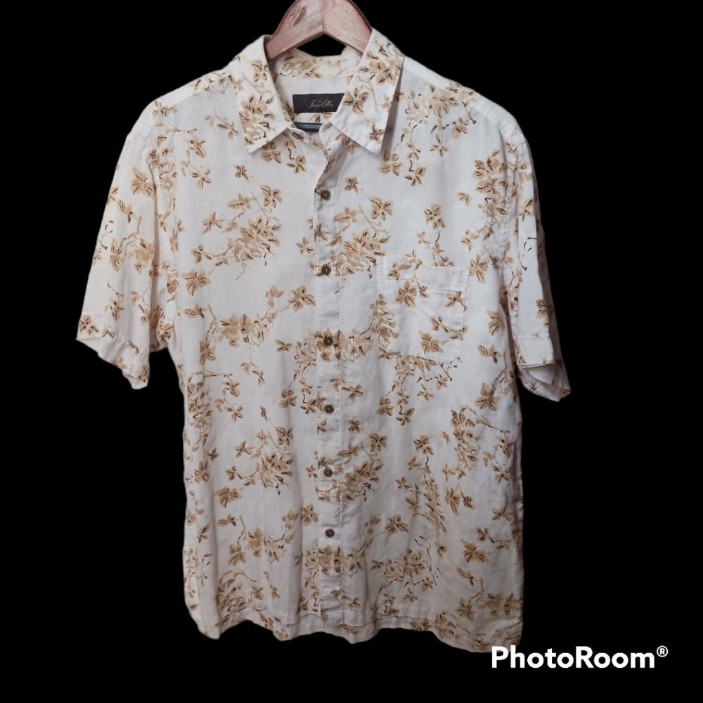 Tasso Elba Aloha white casual dress shirt (Large)